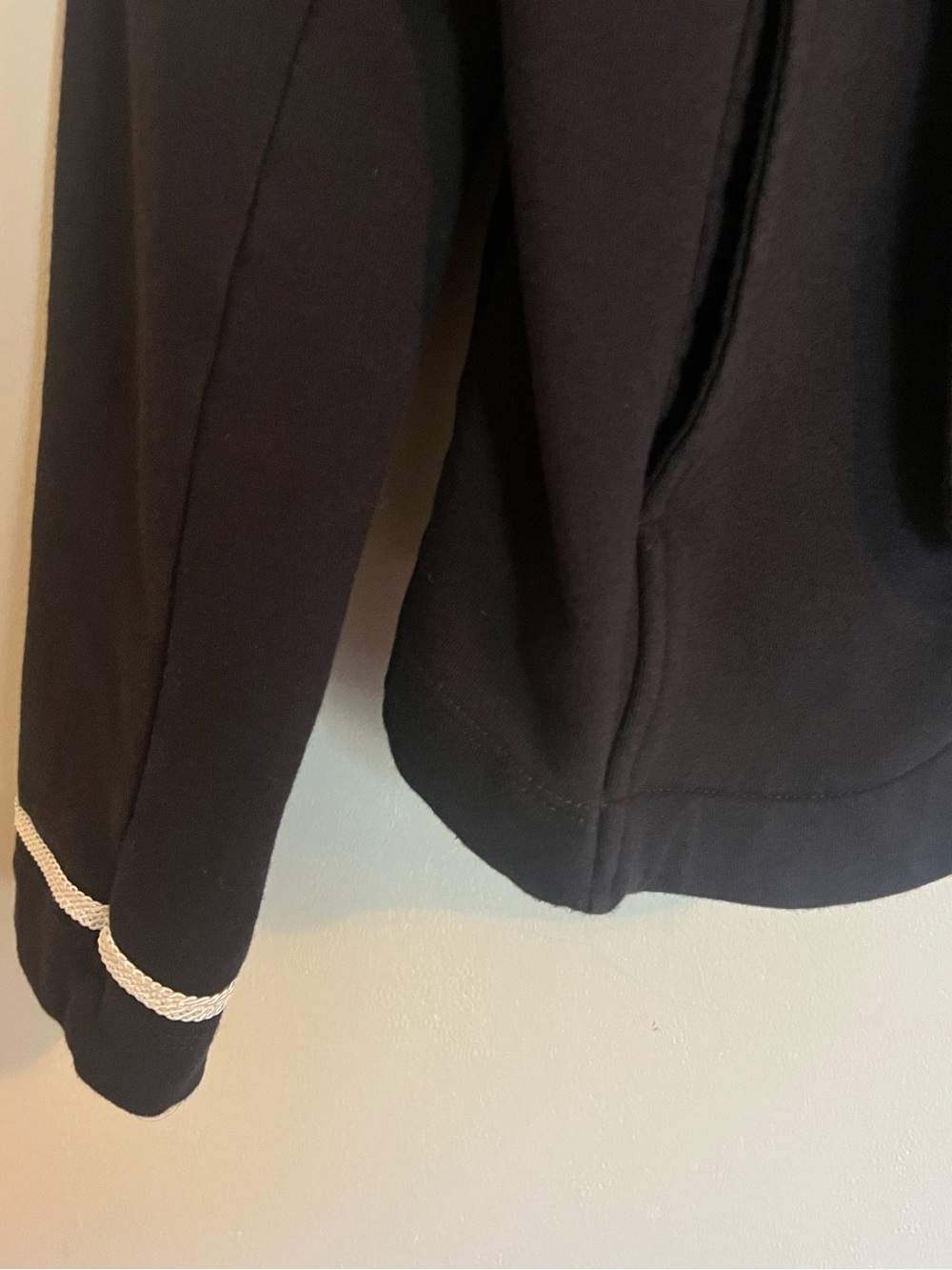 Tommy Hilfiger Black Military Style Blazer with White Trim and Silver Buttons - Picture 3 of 9